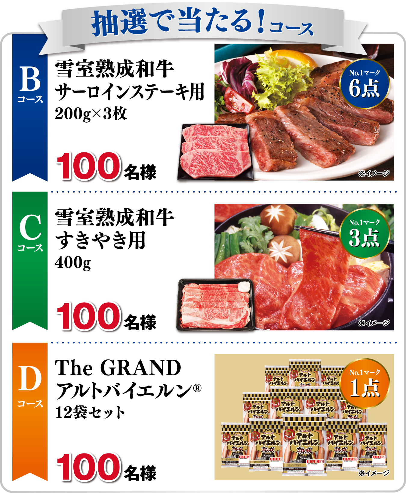 抽選で当たる！