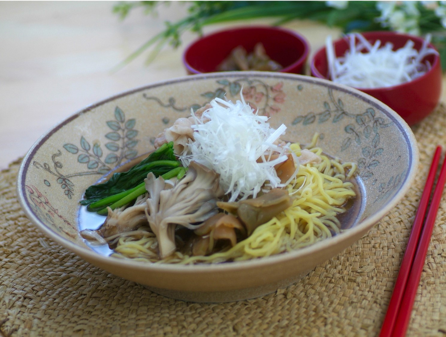 きのことねぎたっぷりラーメン