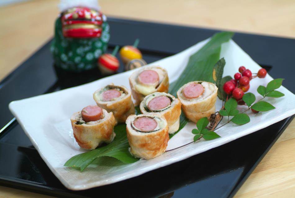 鶏ささみの山椒ウインナーロール