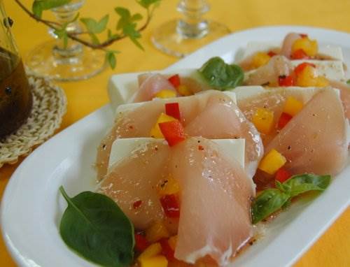 豆腐と生ハムのカルパッチョ