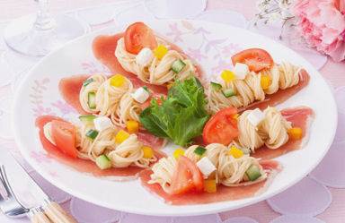 生ハムロースのサラダスパゲッティ