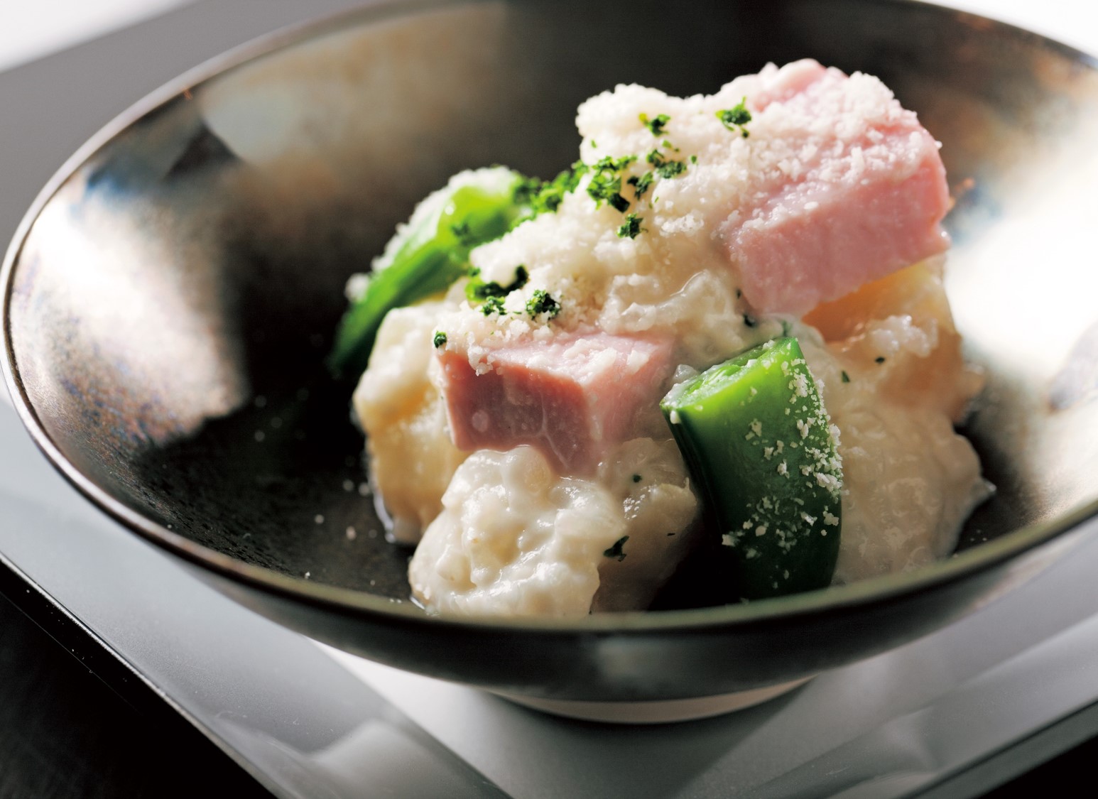 ロースハムチーズ粥煮