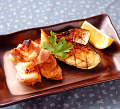 鶏もも肉と茄子のグリル焼き