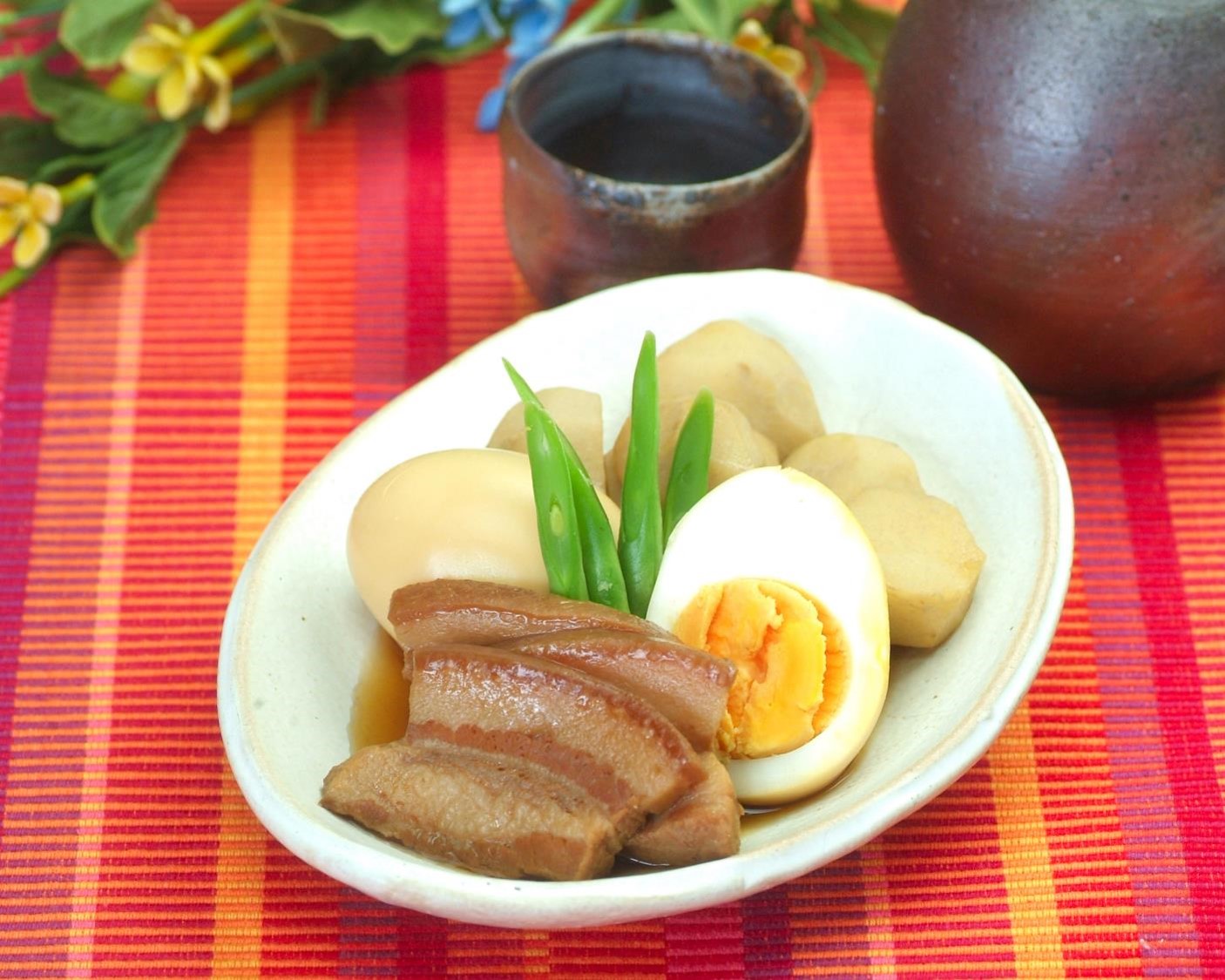 豚角煮と里芋のお月見煮