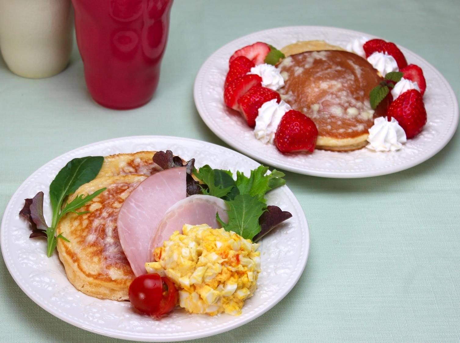 春のふわふわパンケーキ、ランチ＆デザート