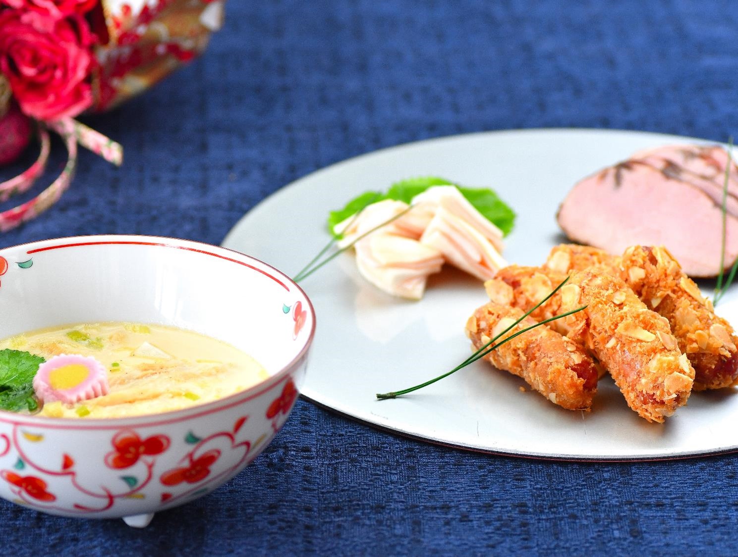 中華風雑煮とワンプレートのおつまみ