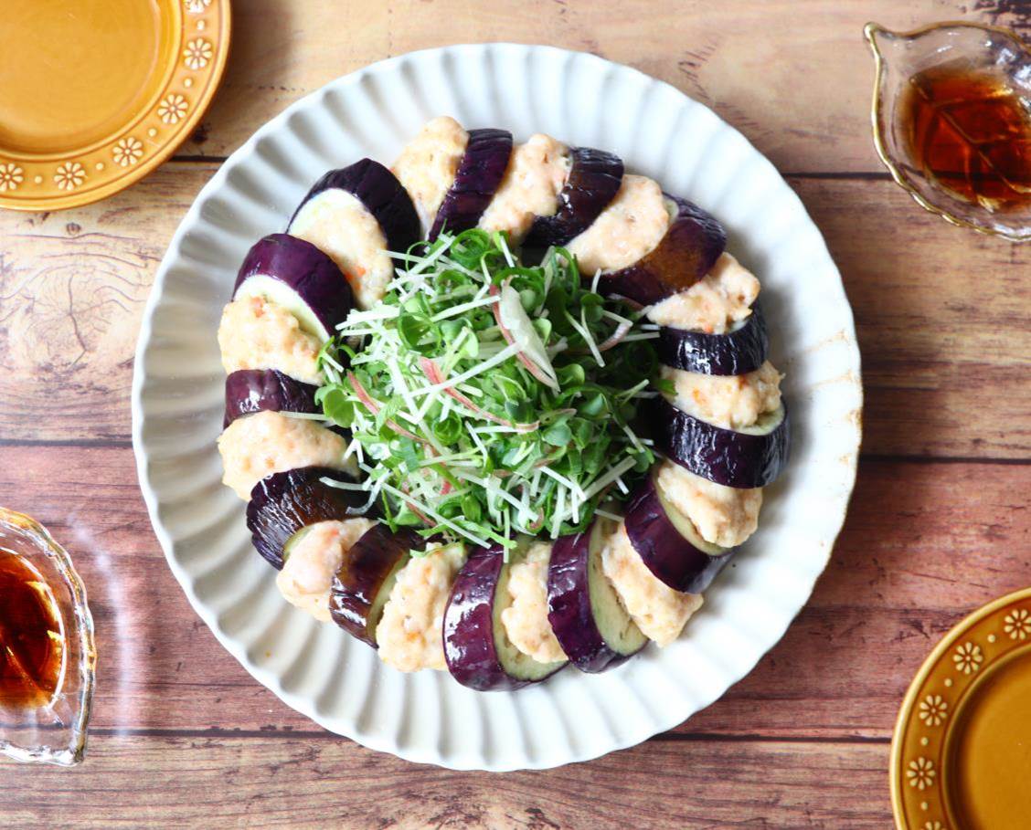 鶏生だんごとなすの重ね蒸し