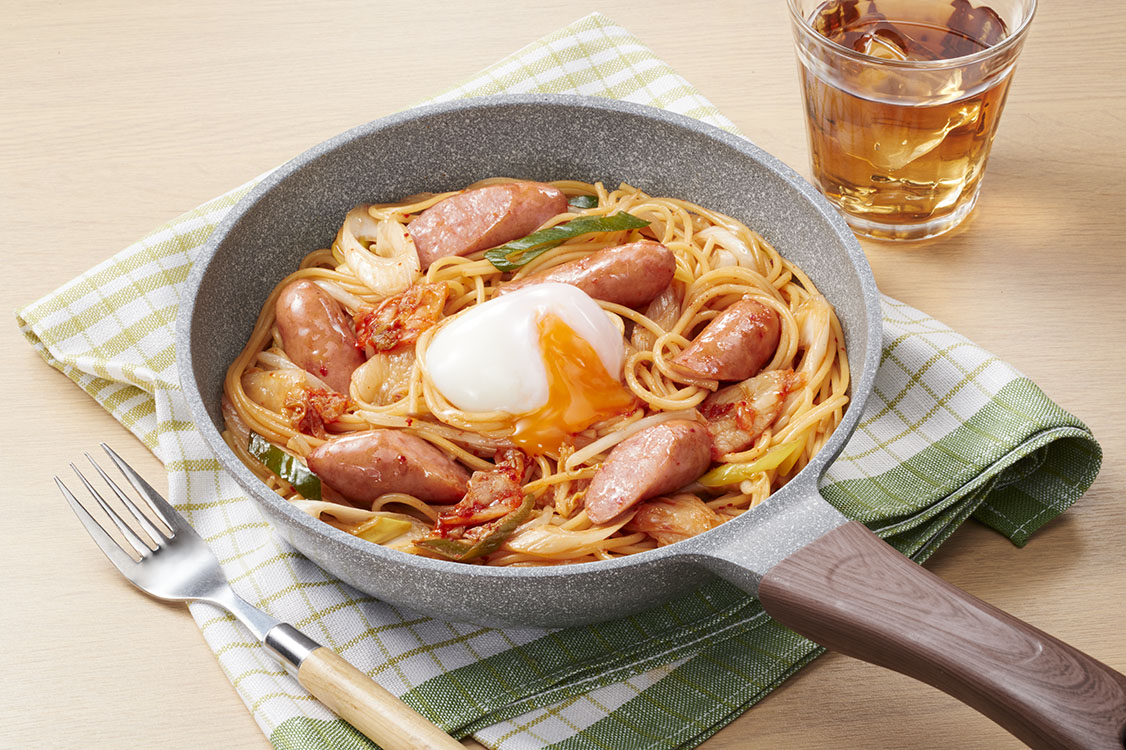 ワンパン！アルトバイエルンのスタミナキムチパスタ