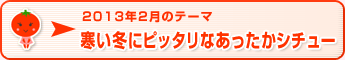 2013年2月のテーマ 寒い冬にピッタリなあったかシチュー